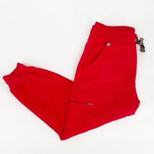 FIGS Zamora Jogger Pop Red Size Small